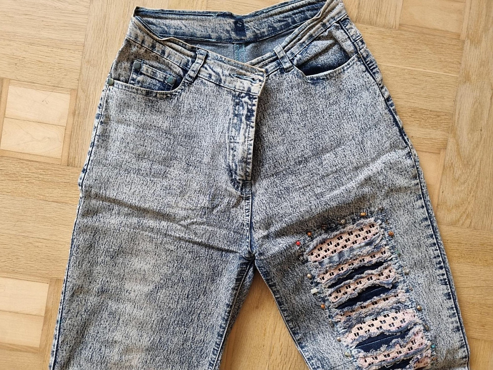 Продам женские джинсы р.44-46 с орнаментом и бисером Киев - изображение 3