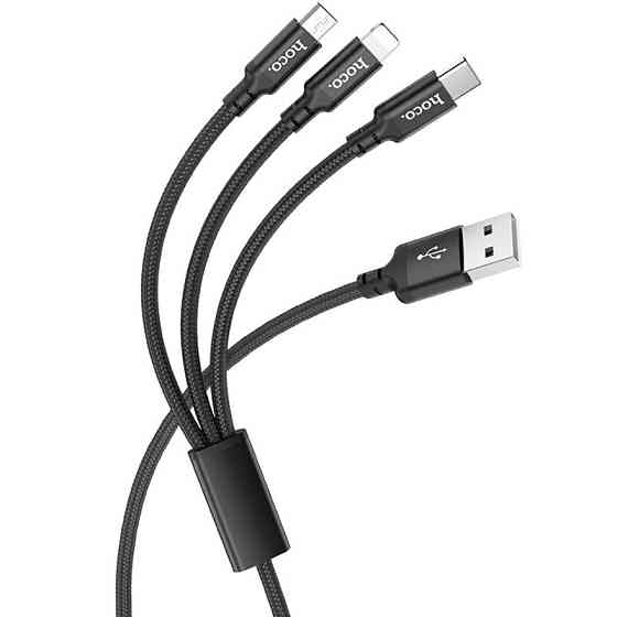 Дата кабель Hoco X14 Times Speed 3in1 (Lightning+Micro USB+Type-C) (1m) Херсон