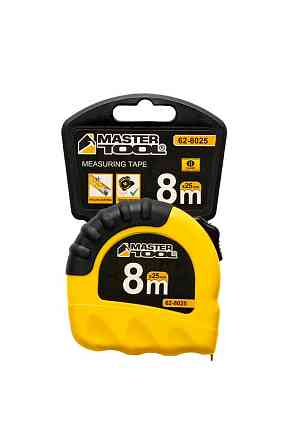 Рулетка MASTERTOOL ″Shiftlock″ 8 м×25 мм фиксатор полотна нейлоновое покрытие 62-8025 Харків