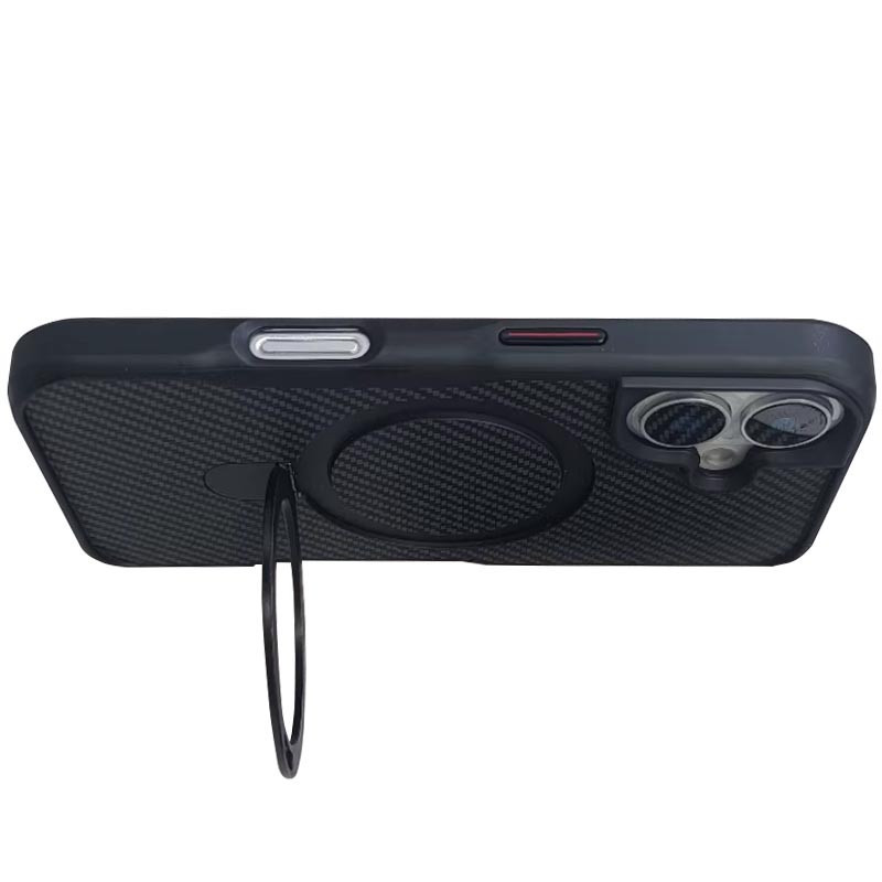 TPU+PC чехол Metal Buttons with MagSafe Carbon Ring для Apple iPhone 16 (6.1") Херсон - зображення 2