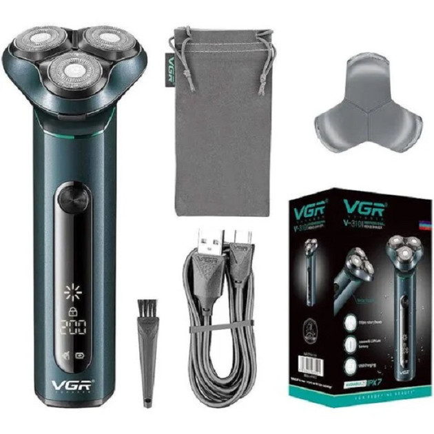 Электробритва VGR V 310 8 Вт зеленая Київ - зображення 3