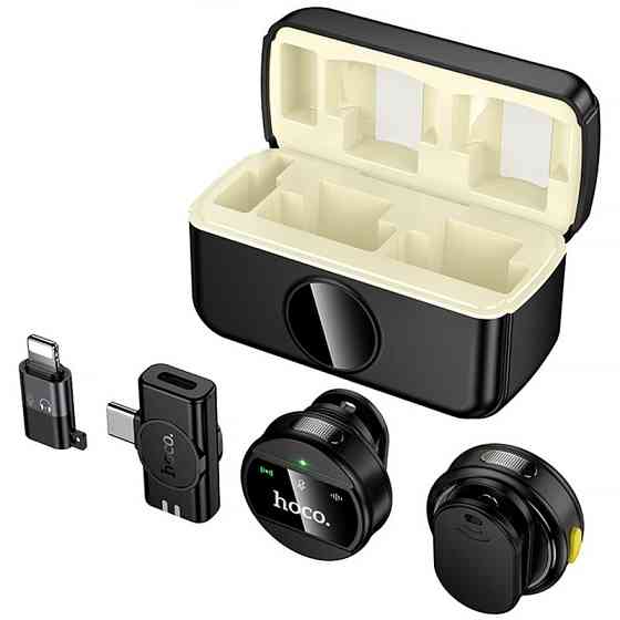 Петличный беспроводной микрофон Hoco L22 Bright 2in1 (Lightning/Type-C) Херсон
