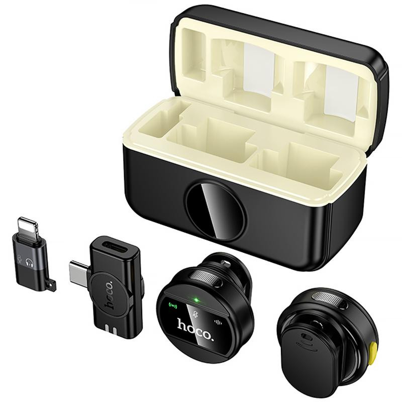 Петличный беспроводной микрофон Hoco L22 Bright 2in1 (Lightning/Type-C) Херсон - зображення 2