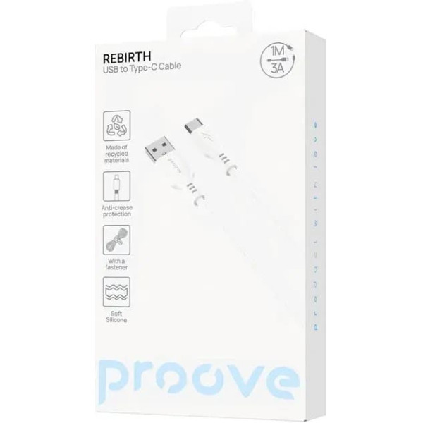 Кабель Proove Rebirth USB to Type-C 3A 1m White  (CCRE27001202) Харьков - изображение 2
