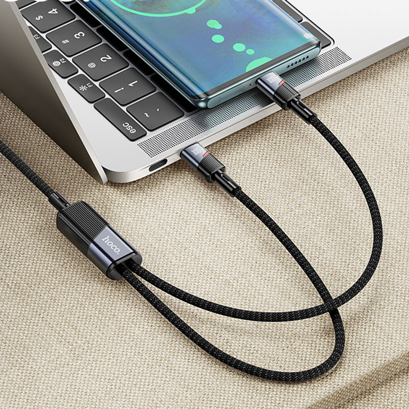 Дата кабель Hoco U139 Type-C to Type-C/Type-C 100W (1.2m) Херсон - зображення 4