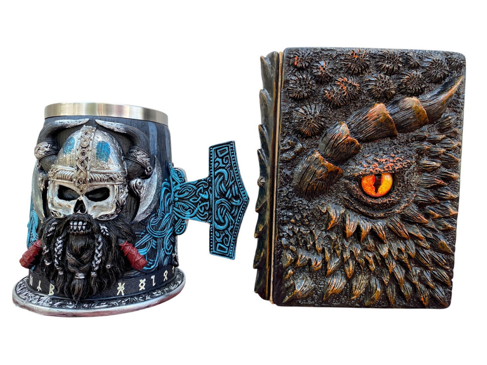 Подарочный набор Кружка 3D Молот Тора Бородатый Викинг и Блокнот 3D «Жар Сердца Дракона» Київ - зображення 1