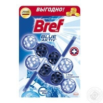 Туалетные блоки для унитаза Bref Сила Актив Цветная вода из Хлор-компонентом дуопак 100г Київ - зображення 1