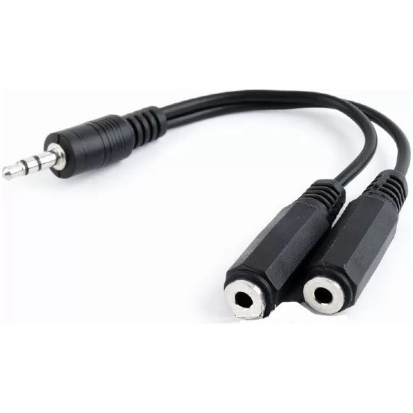 Аудіо-кабель Atcom mini-jack 3.5mm(M) to 2xmini-jack 3.5mm(F) 0.1м, Black (16850) (Код товару:28116) Харків - зображення 1