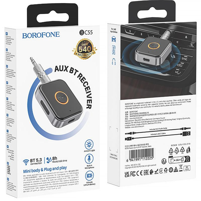 Bluetooth AUX аудио ресивер/трансмиттер Borofone BC55 Suave Херсон - изображение 6