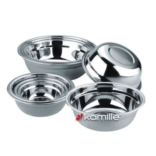 Миска 22 см із нержавіючої сталі Kamille 4307 Київ - зображення 1