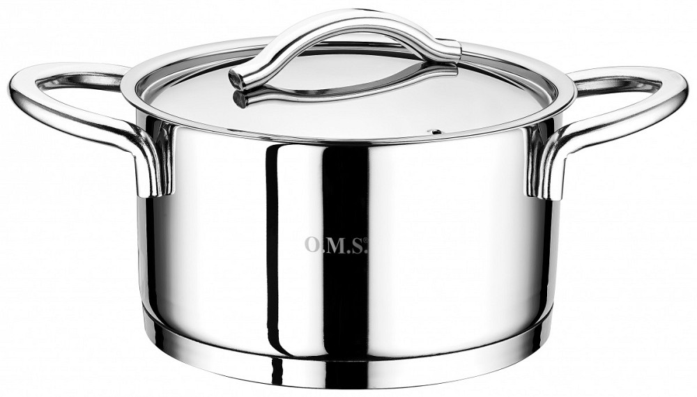 Каструля зі скляною кришкою OMS Cylinder 2037-22 22 см 4.3 л Киев - изображение 1