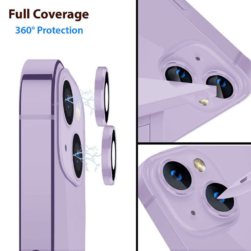 Защитное стекло Metal Classic на камеру (в упак.) для Apple iPhone 14 (6.1") / 14 Plus (6.7") Херсон - зображення 3