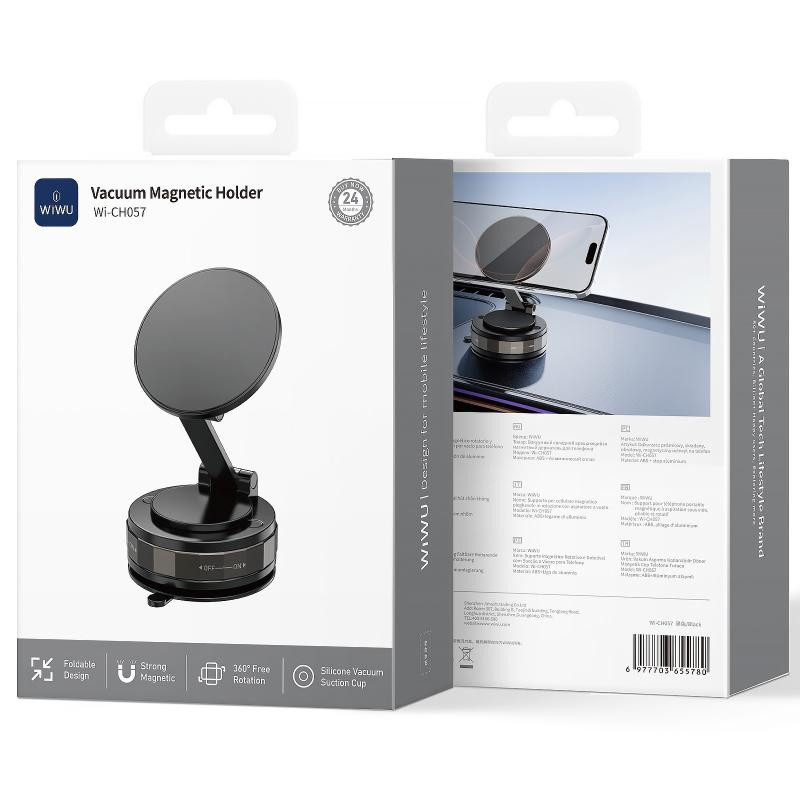 Автодержатель WIWU Wi-CH057 Holdex Magnetic Car Holder with Vacuum Mount Херсон - зображення 2