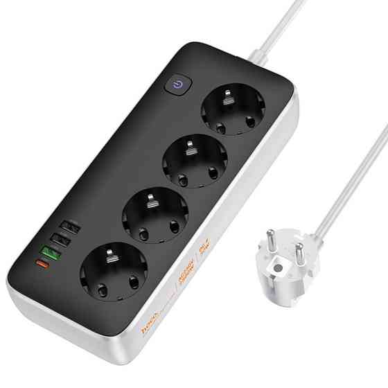 Удлинитель Hoco AC22 Sunlight (PD30W/1C/3A/4xSocket) (1.5m) Херсон