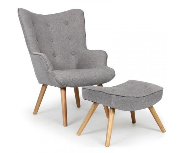 Крісло Флоріно з банкеткою сіра тканина Днепр - изображение 1