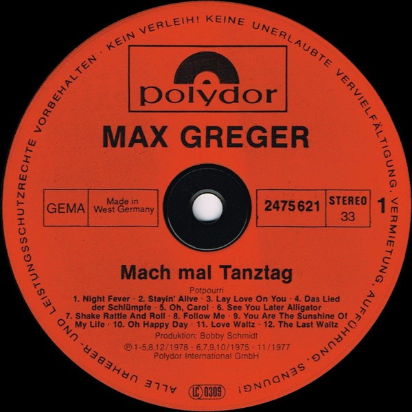 Виниловая пластинка Jazz Max Greger – Mach Mal Tanztag Вінниця - зображення 3