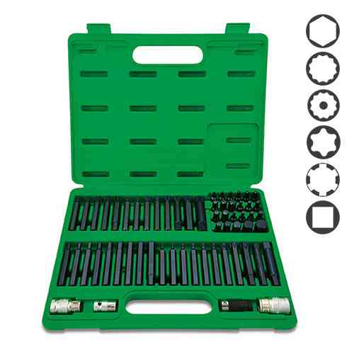 Профессиональный набор бит TORX, HEX, SPLINE, RIBE, SQ 60ед. TOPTUL GCAI6003 Харків