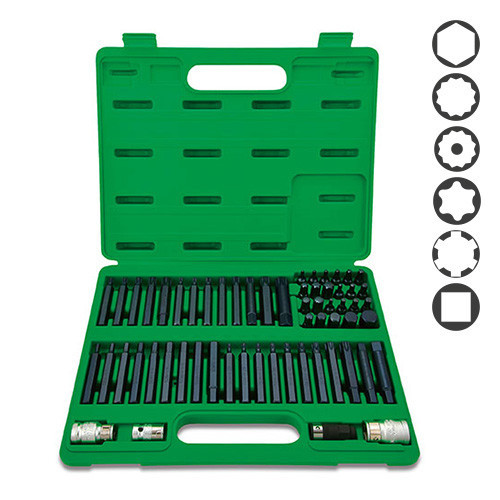 Профессиональный набор бит TORX, HEX, SPLINE, RIBE, SQ 60ед. TOPTUL GCAI6003 Харків - зображення 1