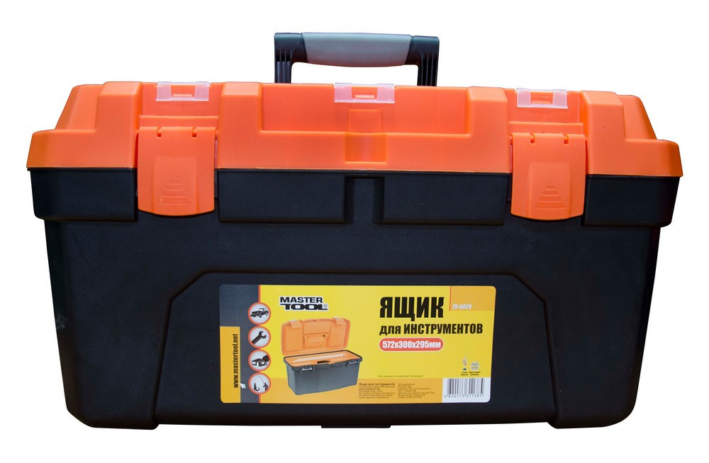 Ящик для инструментов MASTERTOOL с пластиковыми замками 22.5" 572х300х295 мм 79-6028 Харків - зображення 2