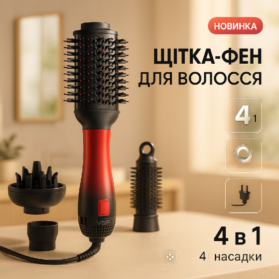 Фен-щітка стайлер VGR V-484 4 в 1 Харків