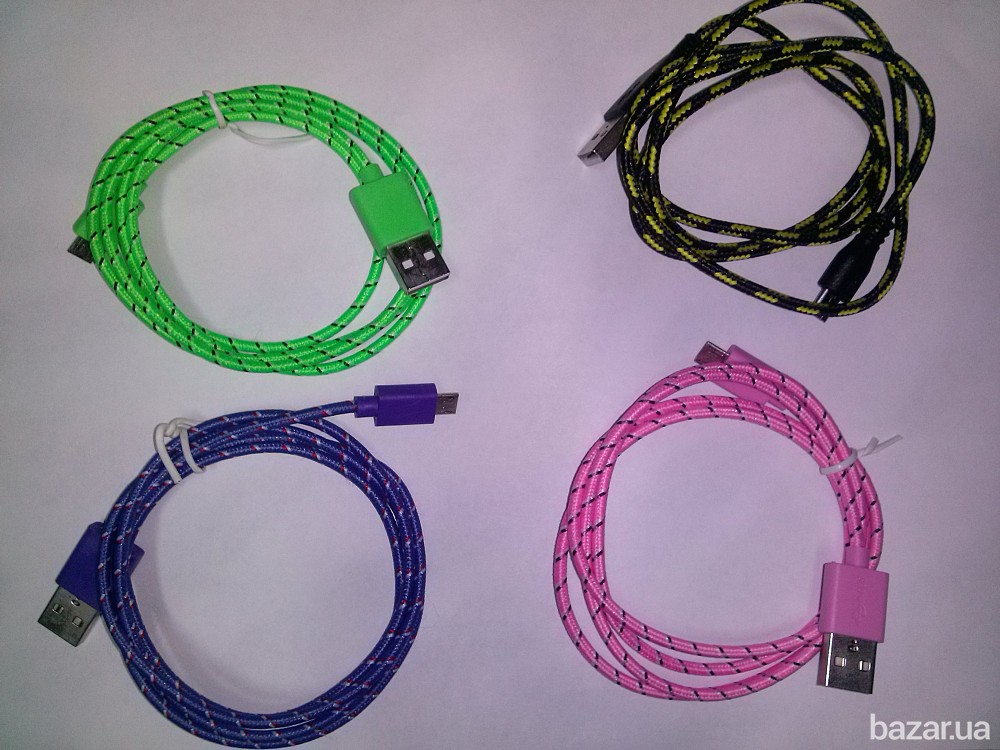 Micro USB Кабель 1 метр шнур плетенный Бориспіль - зображення 8