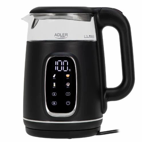 Электрочайник Adler AD 1305 black silver 1.7 л черный с серебристым Київ - зображення 1