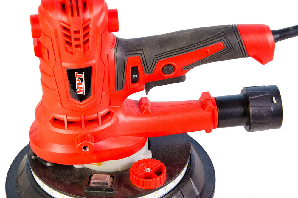 Шлифмашина для стен и потолка MPT 850 Вт 1400-2700 об/мин Ø180 мм диодная подсветка аксессуары 6 шт  Харьков - изображение 6