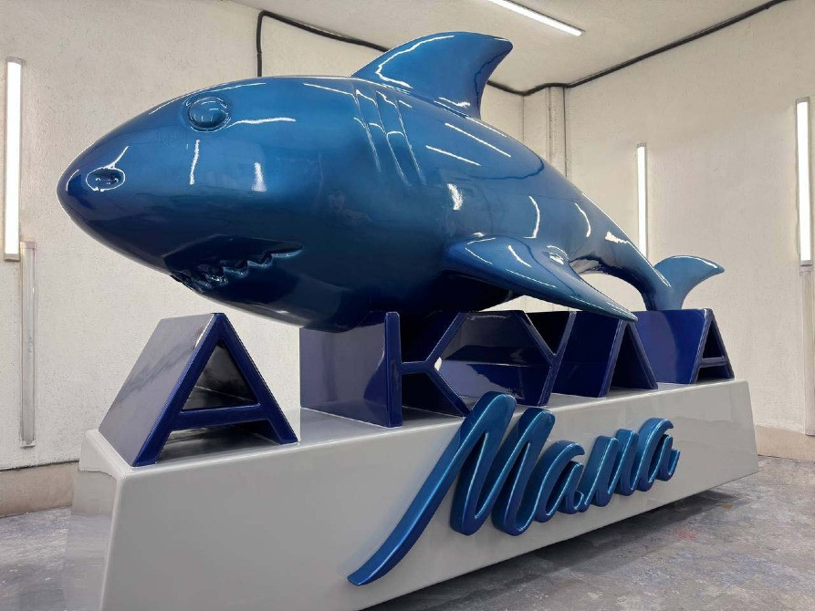 Виготовлення об’ємних рекламних логотипів і артоб’єктів для бізнесу логотип у формі акули Киев - изображение 3