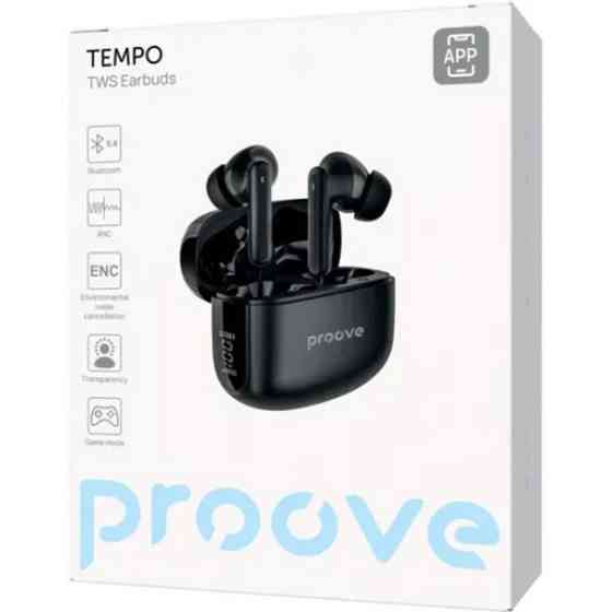 Bluetooth-гарнітура Proove Tempo TWS with ANC (APP) Black (TWTM0001AP01) (Код товару:43036) Харків