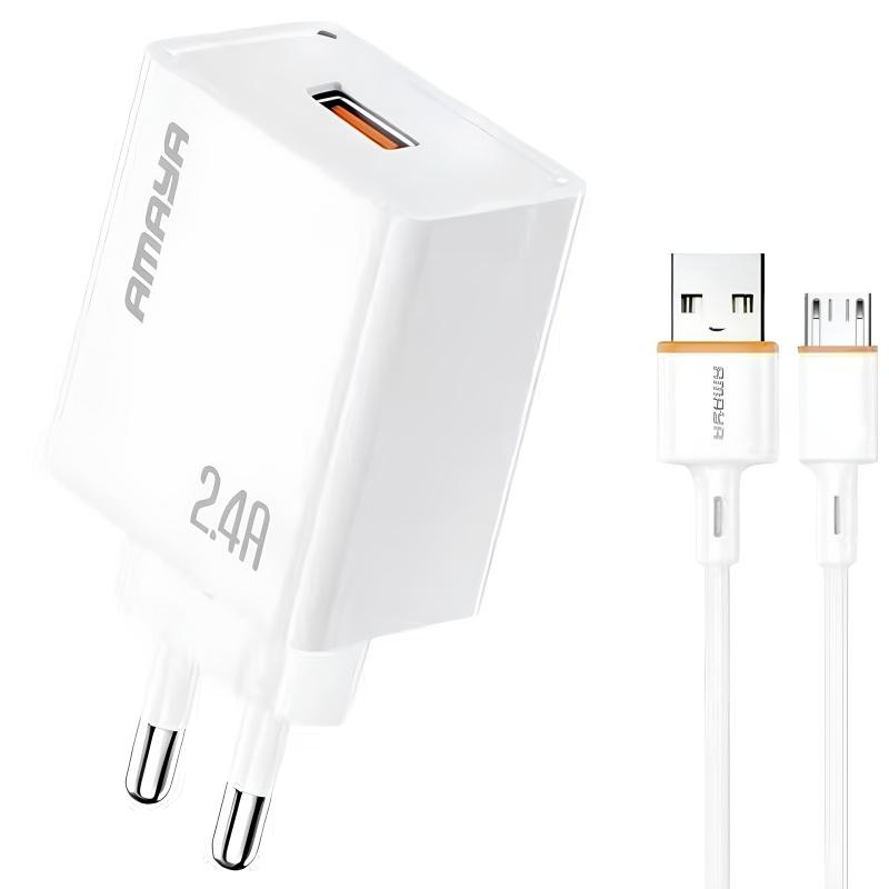 СЗУ Amaya E79D 2.4A (1USB-A) + кабель USB to MicroUSB Херсон - зображення 1