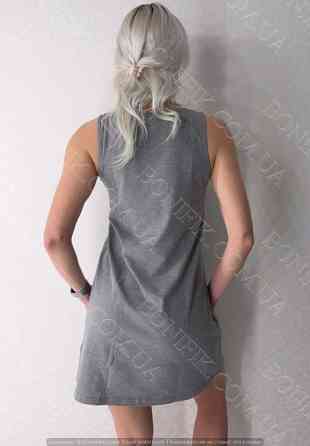 Ночная серая сорочка на широкой бретели с рисунком "Launge Luxe" (арт. LDK 110/29/03) Кривий Ріг