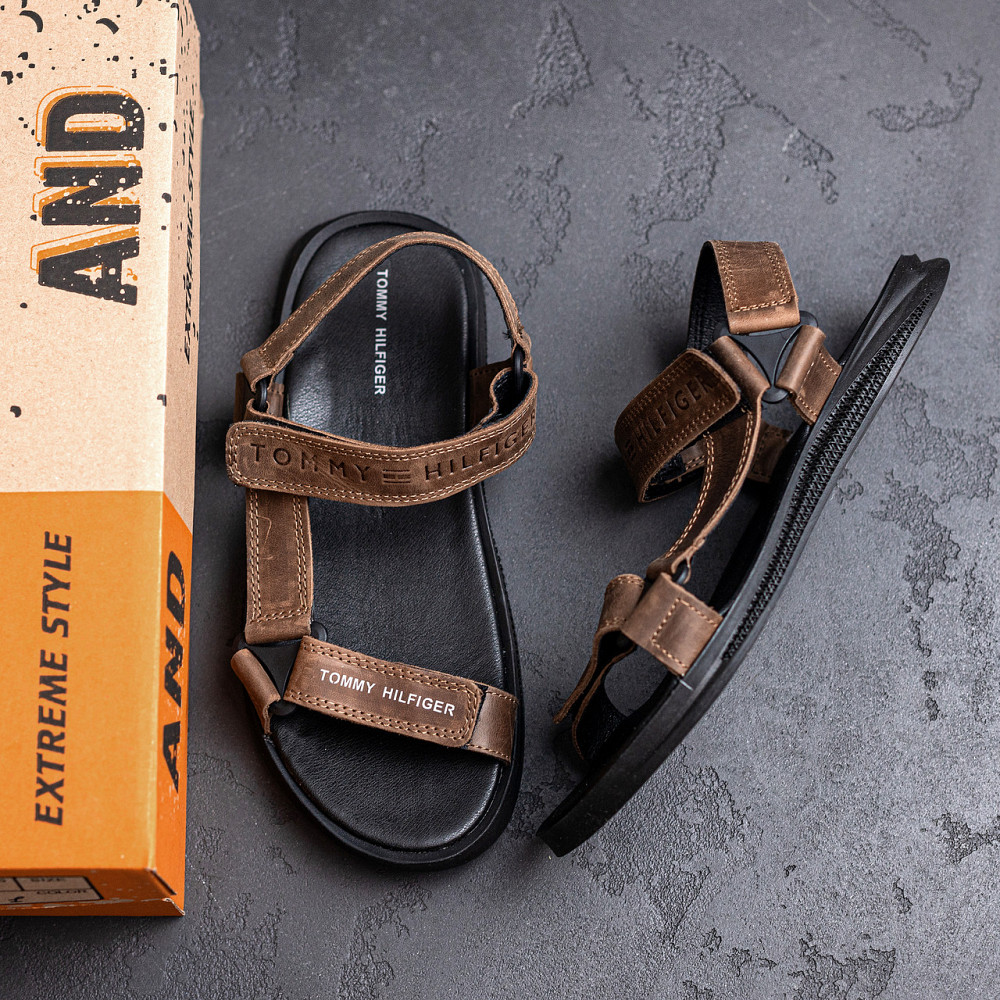 Мужские кожаные сандалии Tommy Hilfiger Olive Киев - изображение 10