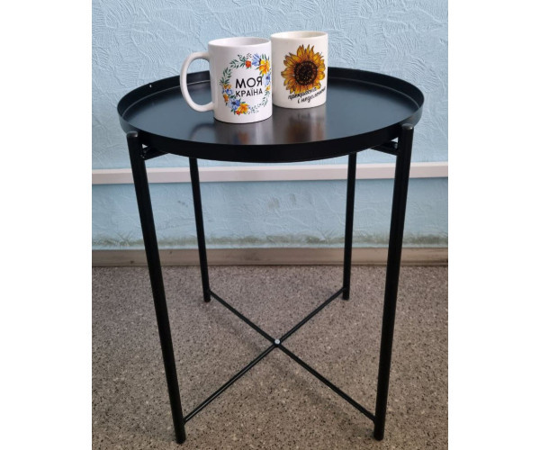 Стіл Макс журнальний круглий чорний Дніпро - зображення 6