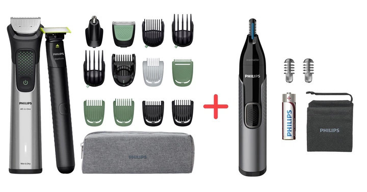 Машинка для стрижки волос в наборе Philips серии 9000 (17-в-1) MG9535/15 серая Київ - зображення 1