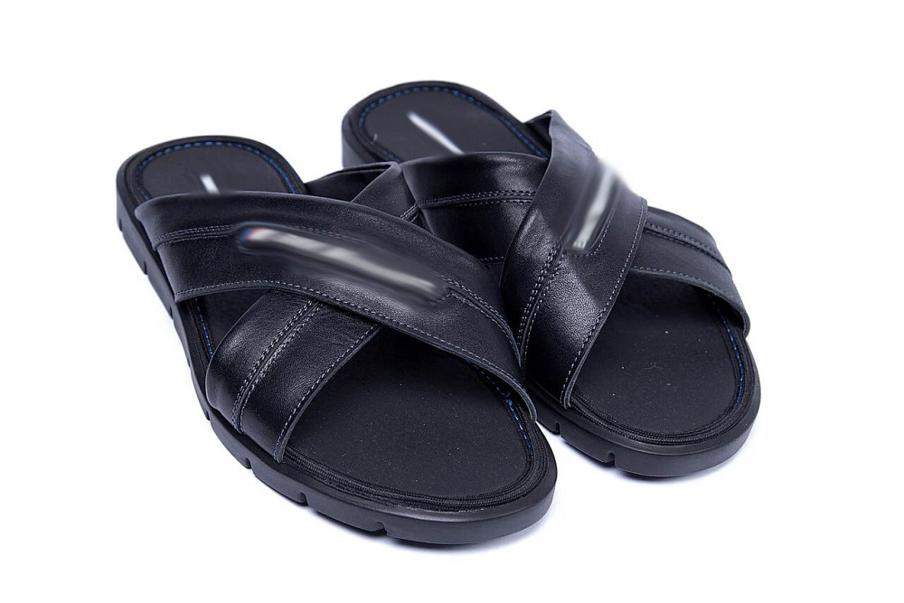 Мужские кожаные  летние шлепанцы-сланцы Київ - зображення 4