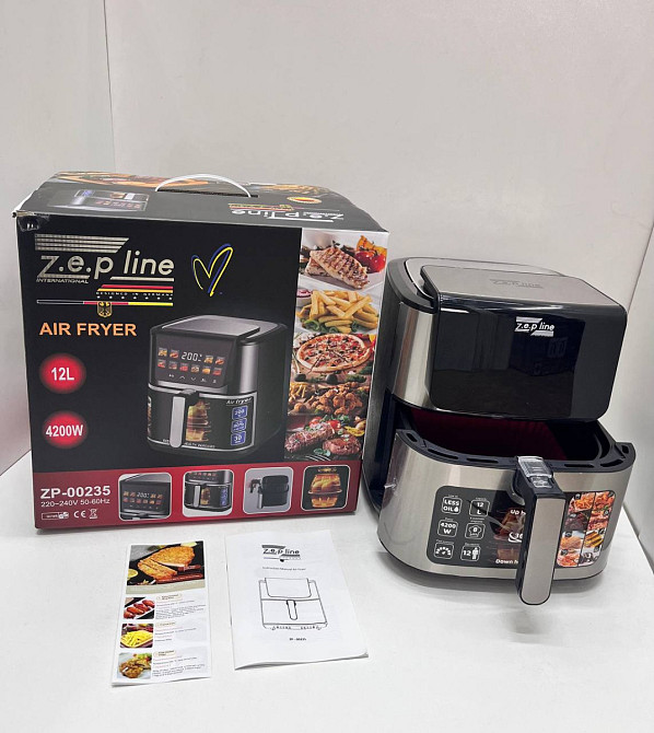 Аэрогриль мультипечь на два тэна со съемной корзинкой с силиконовой формой Zepline ZP-00235 12 л 420 Киев - изображение 3