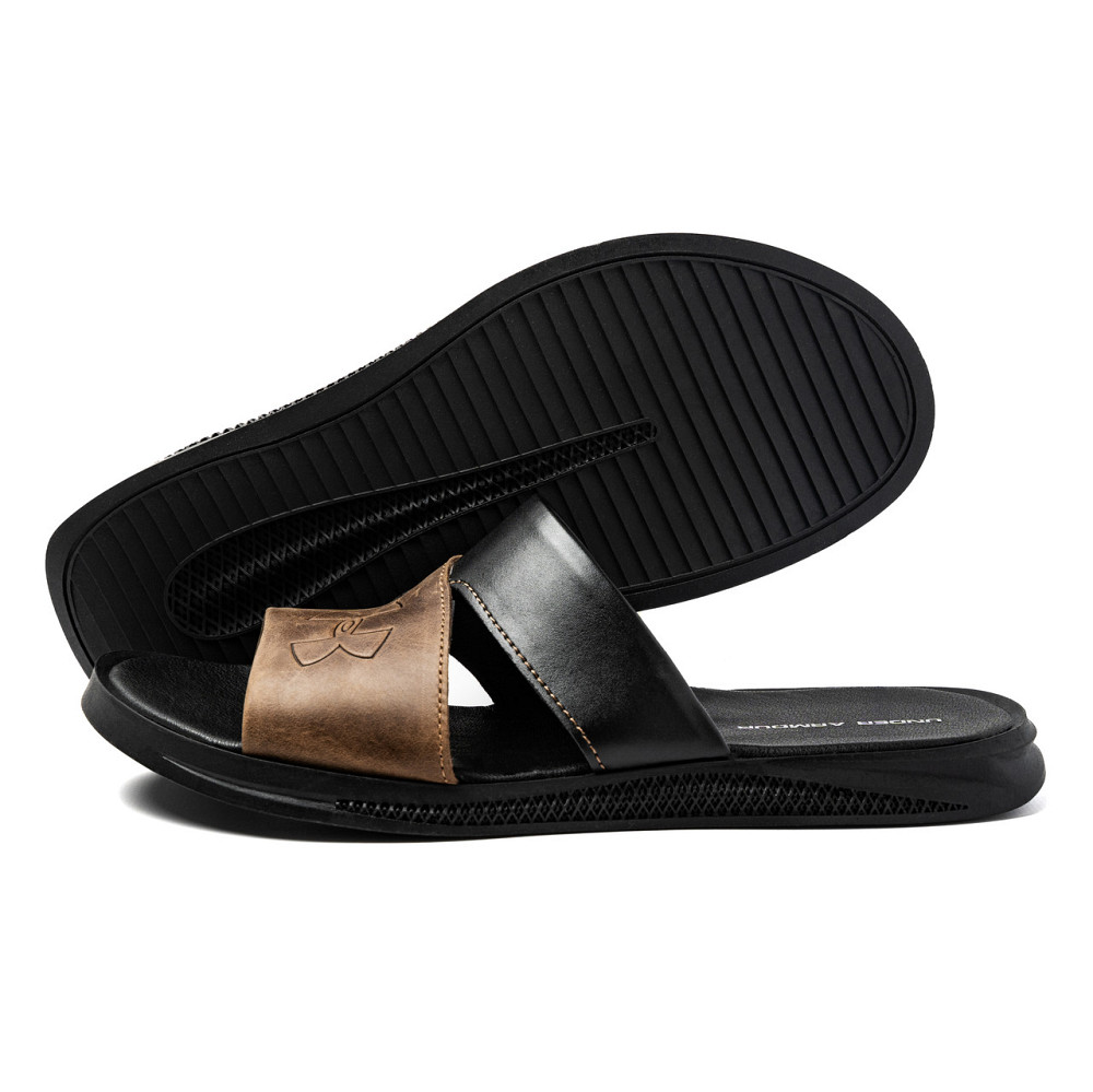 Мужские кожаные  летние шлепанцы-сланцы Under Armour Київ - зображення 1