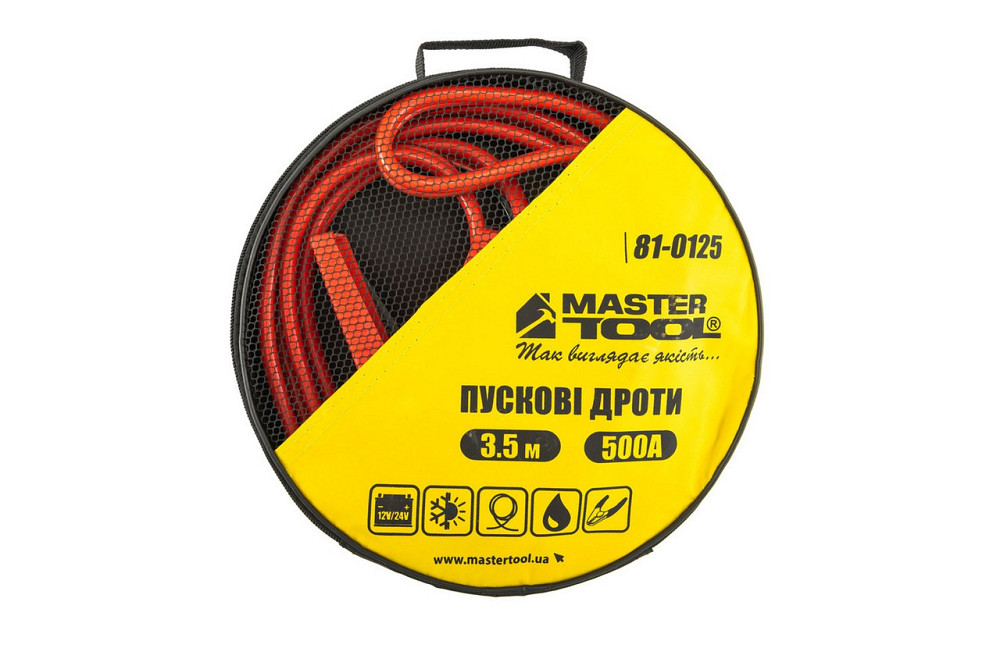 Провода пусковые MASTERTOOL 500А/12V/24V 3.5 м t до -40°C сумка для хранения 81-0125 Харьков - изображение 4