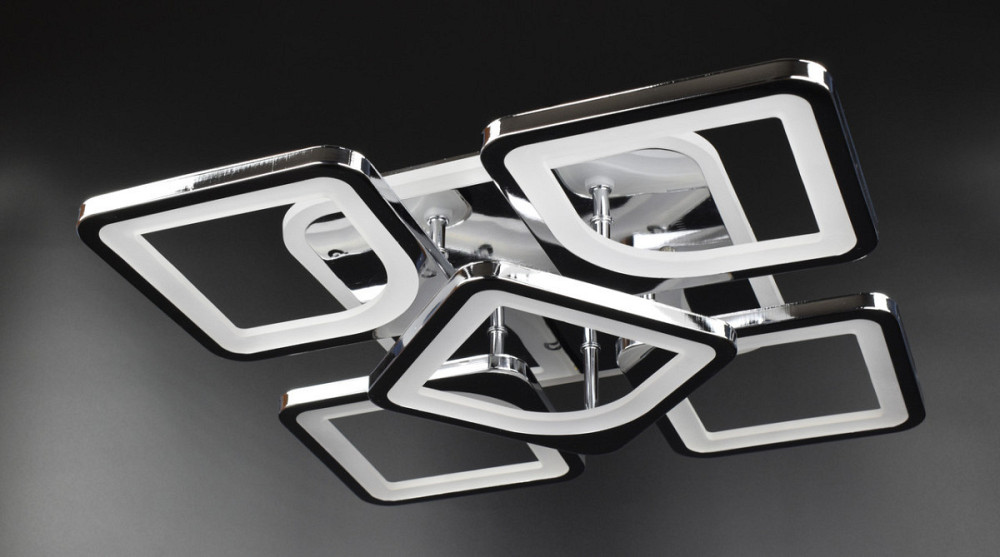 Люстра стельова LED з пультом A2281/4+1S-RGB-ch Хром 11х40х40 см. Киев - изображение 1