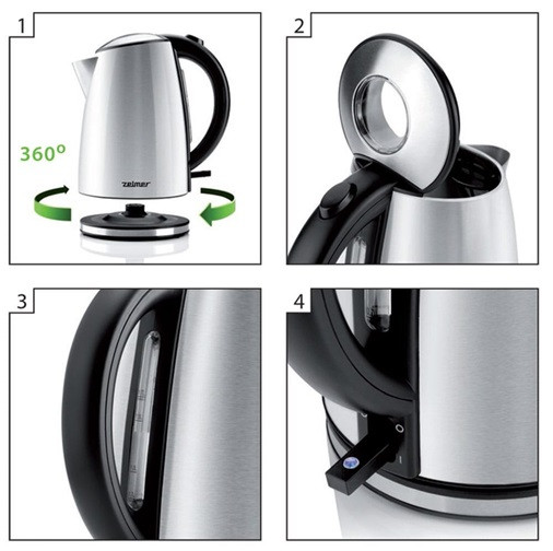 Електрочайник Zelmer ZCK1274 1.7 л серебристый Київ - зображення 2