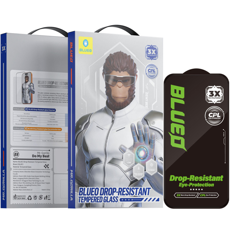 Защитное 2.5D стекло Blueo Drop-Resistant (35+ KG) для Apple iPhone 17 Pro Max / 16 Pro Max 6.9" Херсон - зображення 1