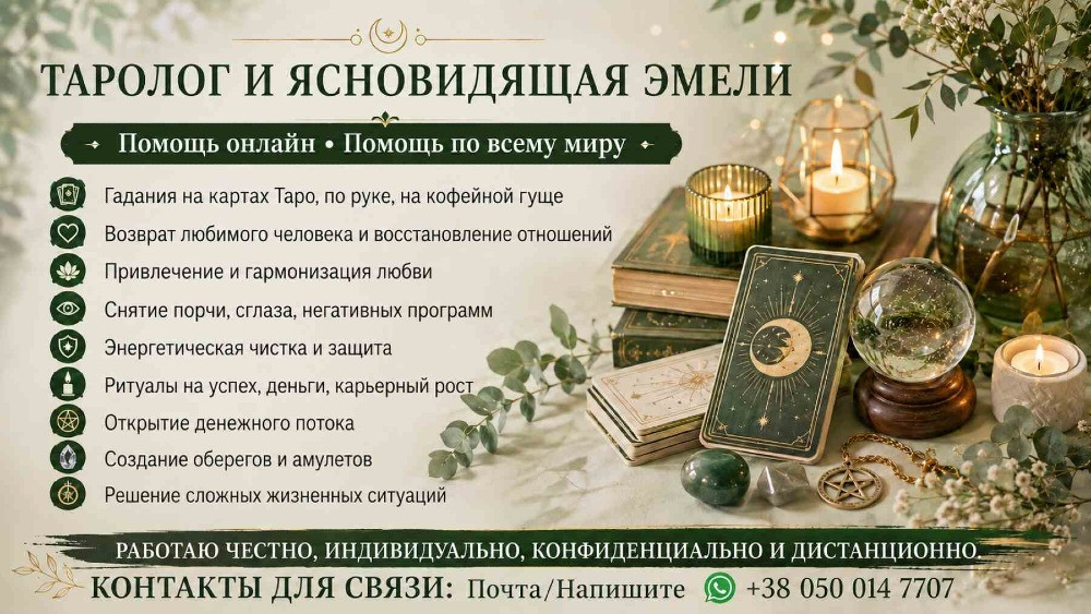 Услуги таролога ясновидящей онлайн. Снятие порчи. Приворот. Гадание. Днепр - изображение 1