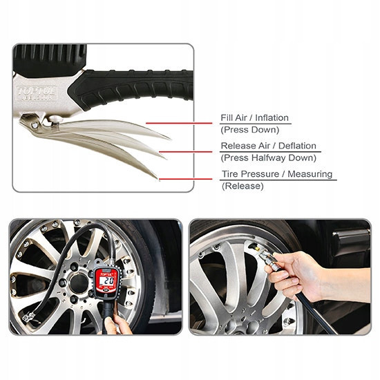 Профессиональный пистолет подкачки шин цифровой 0–13,8 бар TOPTUL JEBL200A Харків - зображення 2