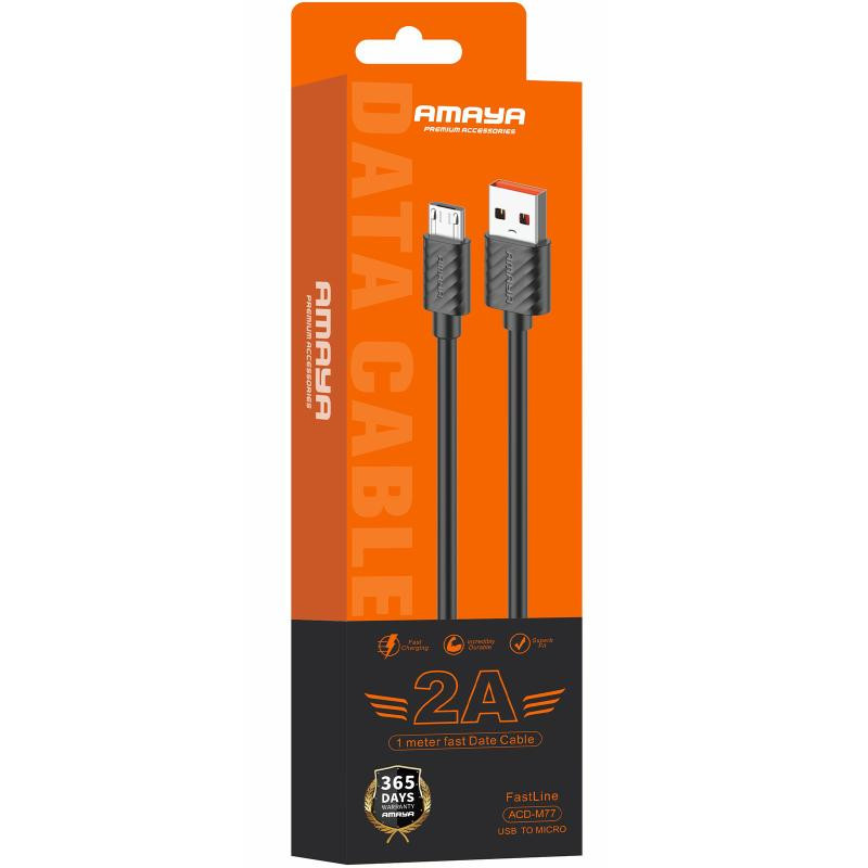 Дата кабель Amaya M77 USB to MicroUSB 2A (1m) Херсон - зображення 2