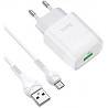 Мережевий зарядний пристрій Hoco C72Q Glorious QC3.0 (EU) with MicroUSB cable White Харків
