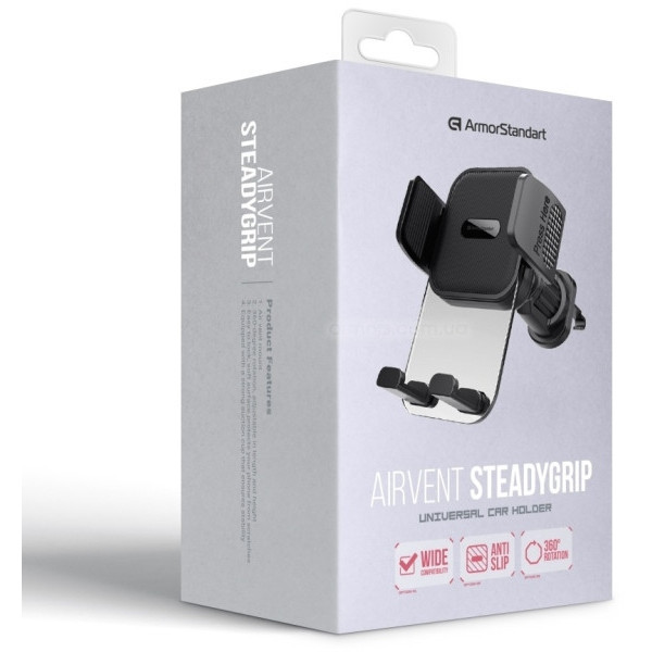 Автомобільний тримач ArmorStandart SteadyGrip Airvent Black (ARM85338) Харьков - изображение 2
