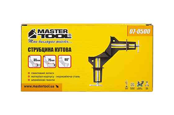Струбцина столярная угловая MASTERTOOL 90° угол захвата 75 мм 500 Н 07-0500 Харків
