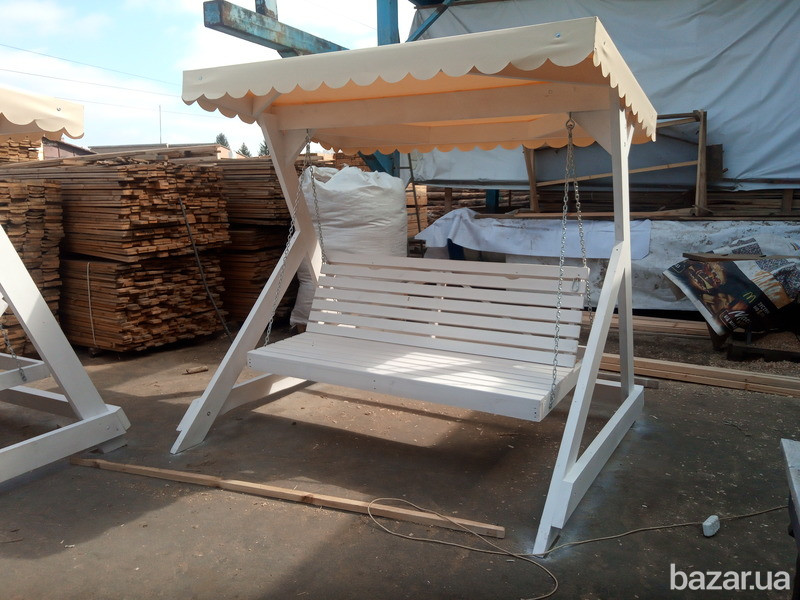 Гойдалка садова. Деревянная садовая качель. Гойдалка. Садовая гойдалка. Дачная гойдалка. Киев - изображение 11