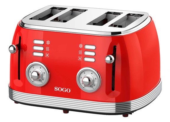 Тостер SOGO Retro SS-5465 1500 Вт красный Київ - зображення 1