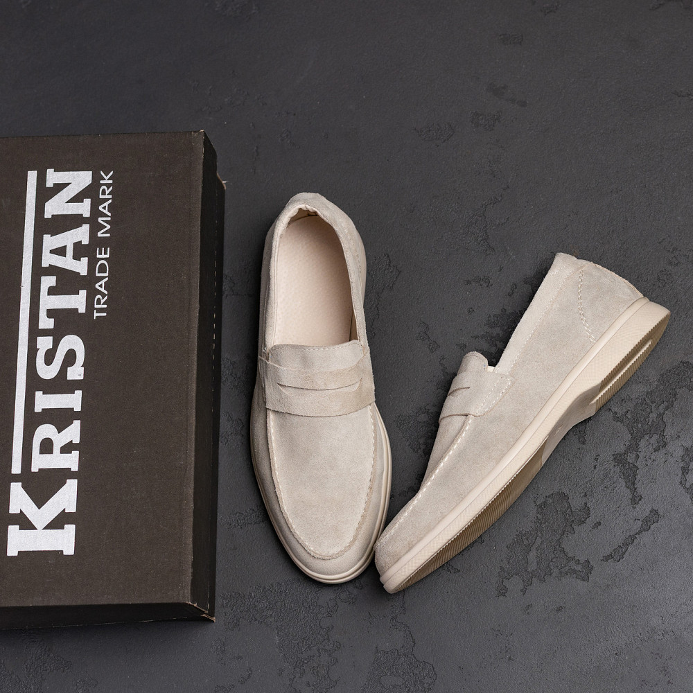 Мужские кожаные лоферы Beige Киев - изображение 8